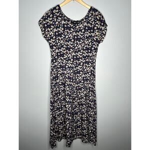 Byer Dress California Women's‎ Vintage 90's Navy Floral Maxi Dress Size 7